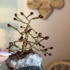 Gold Wire Tree on Amethyst Crystal